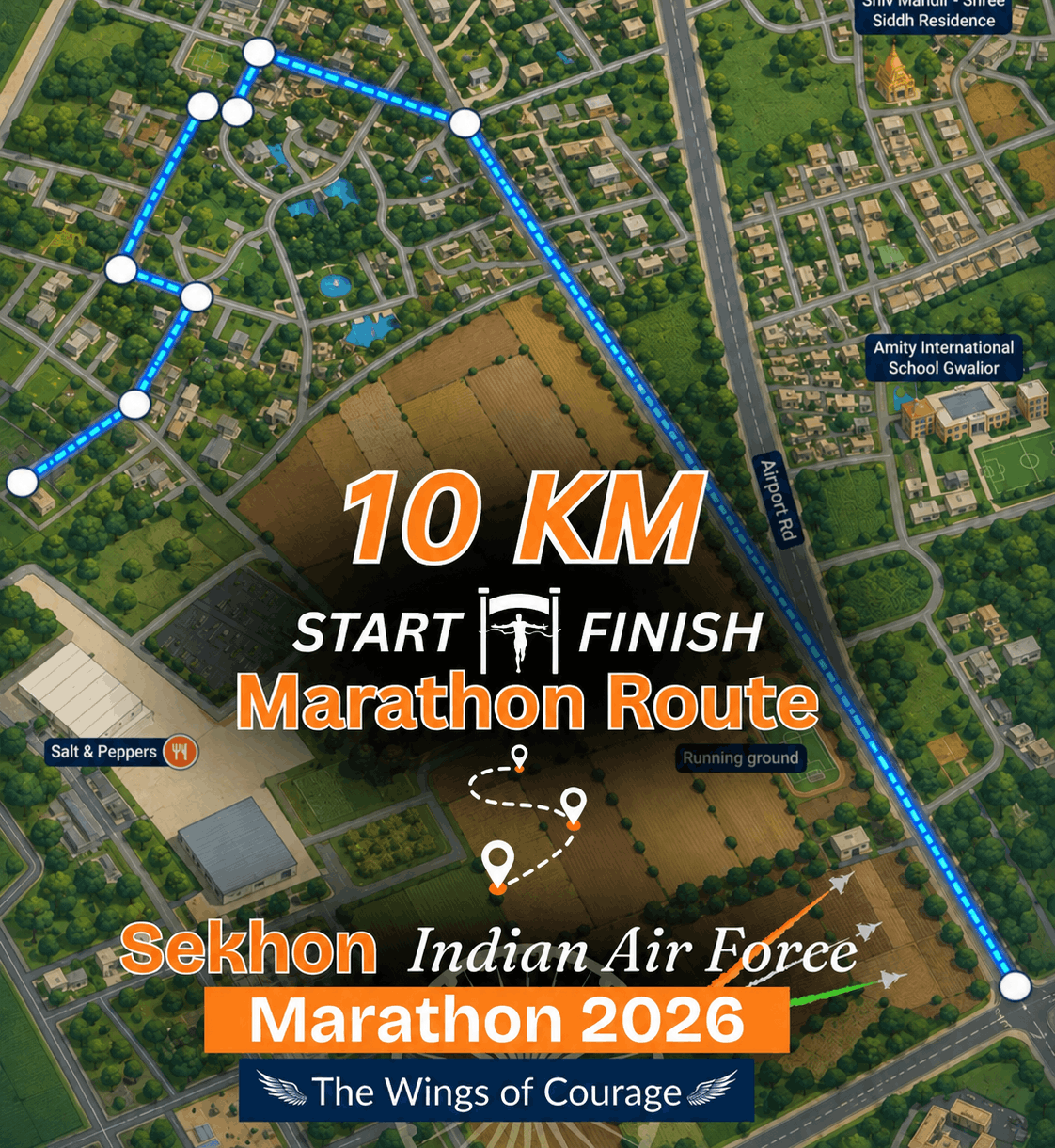 10 KM Marathon Route